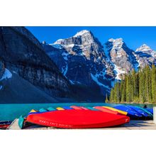 Moraine Lake Dock Wall Mural