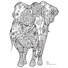 Colorable Elephant Wall Mural