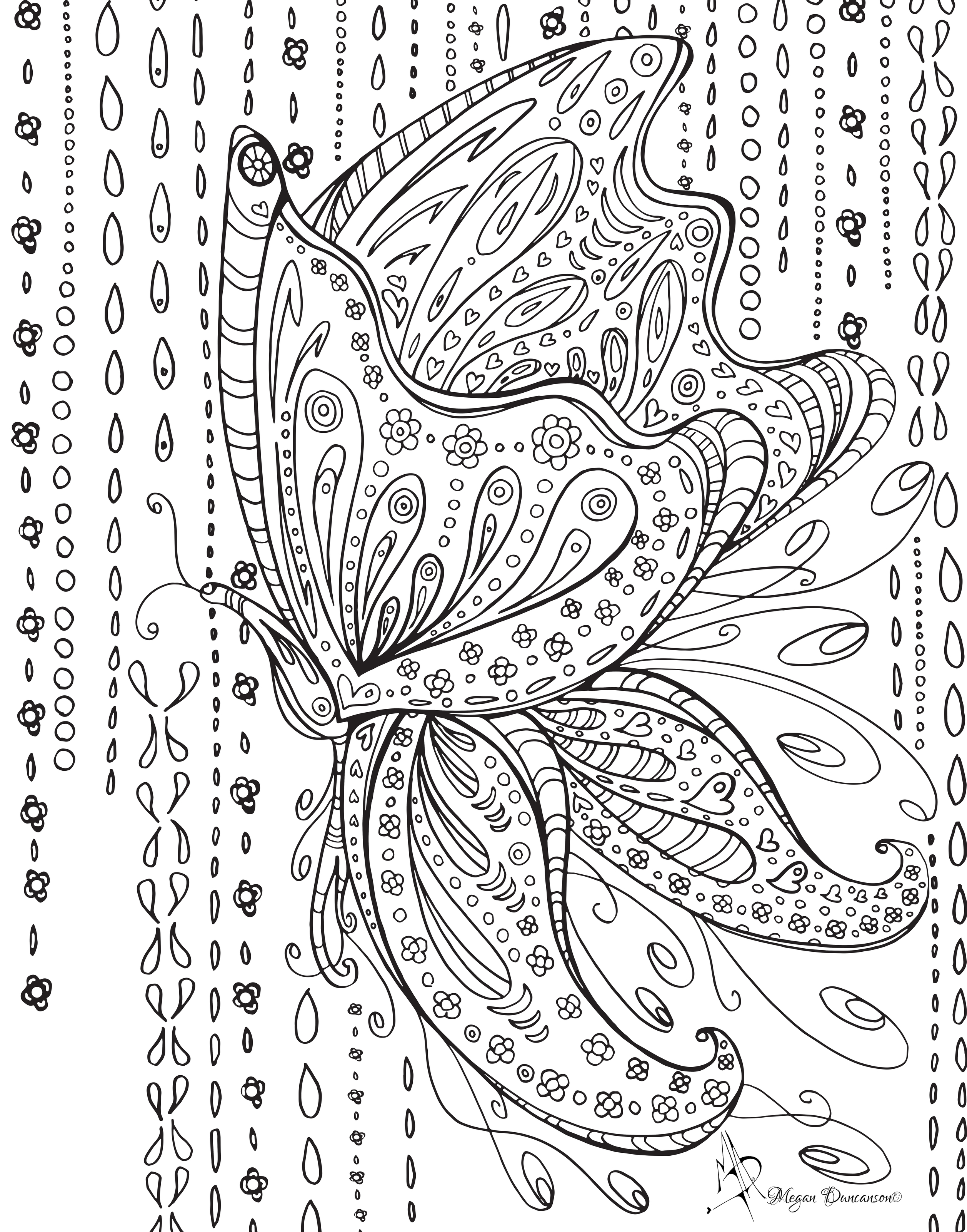 Colorable Butterfly Mural - Murals Your Way