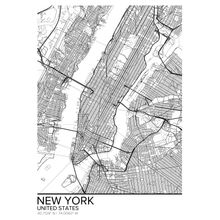 Map Of New York, New York Wallpaper Mural