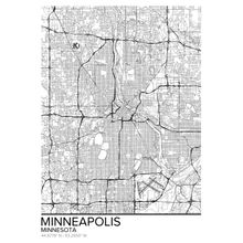 Map Of Minneapolis, Minnesota Wall Mural