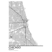 Map Of Chicago Illinois Wallpaper Mural