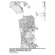 Map Of San Francisco California Wallpaper Mural