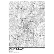 Map Of Cincinnati, OH Wallpaper Mural