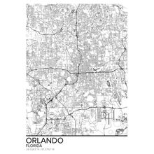 Map Of Orlando, FL Wallpaper Mural