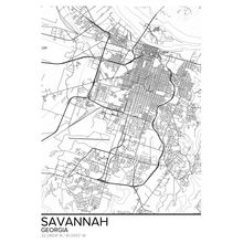 Map Of Savannah, GA Wallpaper Mural