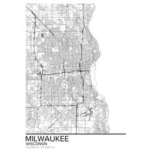 Map Of Milwaukee Wisconsin Wallpaper Mural