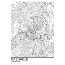 Map Of Nashville, TN Wallpaper Mural