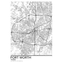 Map Of Fort Worth Texas Wall Mural