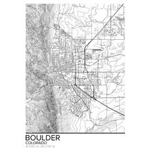 Map Of Boulder, CO Wallpaper Mural
