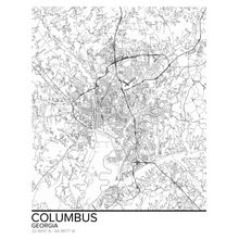 Map Of Columbus Georgia Wall Mural