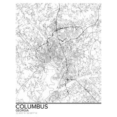 Map Of Columbus Georgia Wall Mural