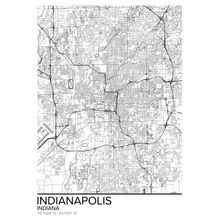 Map Of Indianapolis, IN Wall Mural