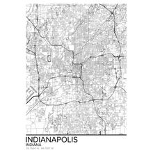 Map Of Indianapolis, IN Wallpaper Mural