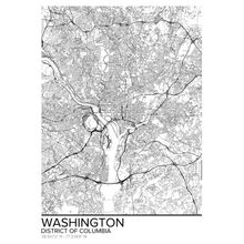 Map Of Washington DC Wall Mural