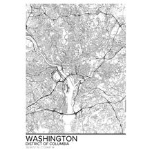 Map Of Washington DC Wallpaper Mural