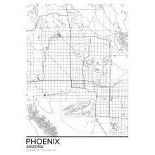 Map Of Phoenix, AZ Wall Mural