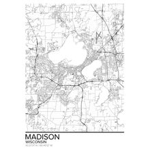 Map Of Madison, WI Wallpaper Mural