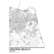 Map Of Virginia Beach, VA Wall Mural