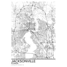Map Of Jacksonville, FL Wallpaper Mural
