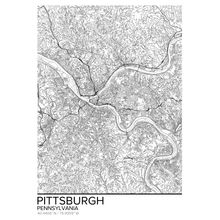 Map Of Pittsburgh, PA Wallpaper Mural