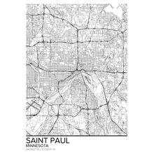 Map Of St Paul, Minnesota Wallpaper Mural