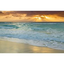 Waves Upon the Sunset Shore Wall Mural