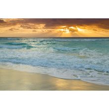 Waves Upon the Sunset Shore Mural Wallpaper
