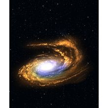 Colorful Three Arm Spiral Galaxy Wall Mural