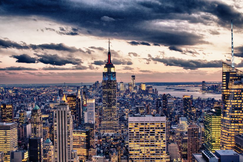 Sunset Over New York City Skyline Mural Murals Your Way