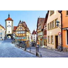 Old Street In Rothenburg Ob Der Tauber, Bavaria, Germany Wall Mural