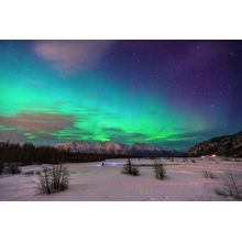 Beautiful Green Northern Lights Wall Mural