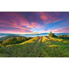 Colorful Summer Sunset In The Mountains Wall Mural