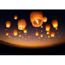 Chinese Flying Lanterns Mural Wallpaper