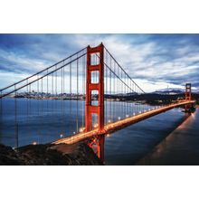 Lights Of The Golden Gate Bridge Wall Mural