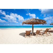 Chairs and Umbrella on a Beach Wall Mural