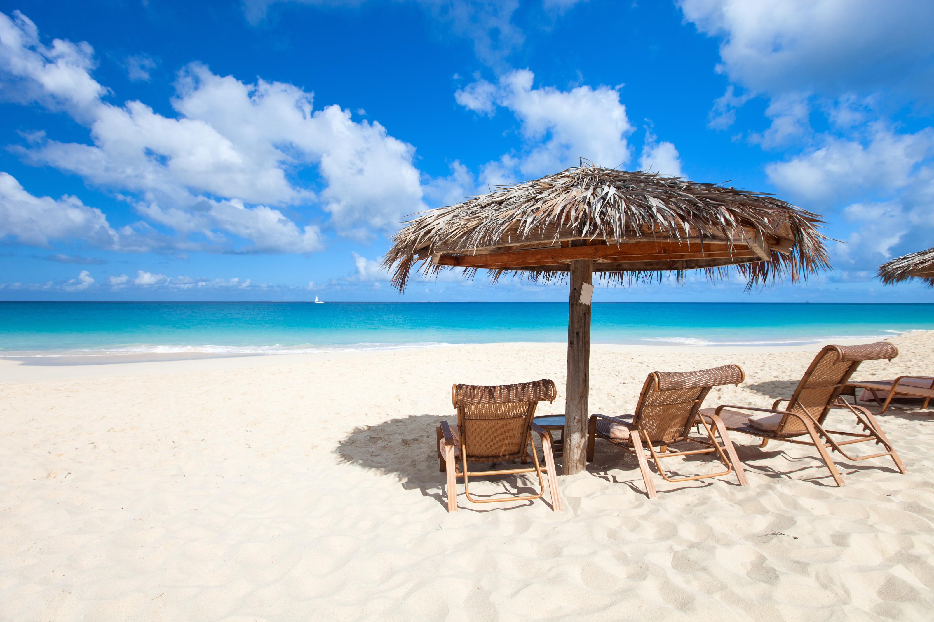 Beach Chairs With An Umbrella Mural - Murals Your Way