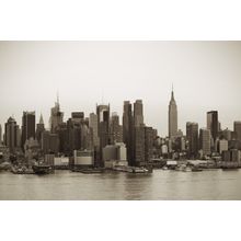 Sepia View Of New York City Mural Wallpaper