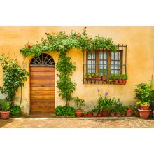 Beautiful Porch Decorated With Flowers In Italy Wall Mural