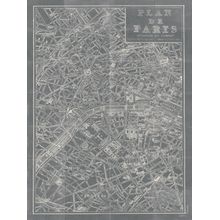 Blueprint Map Of Paris Mural Wallpaper