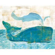 On The Waves Whale Spray Wall Mural