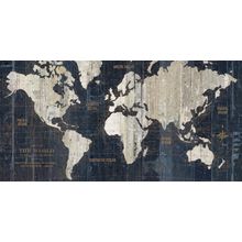 Old World Map Blue Wall Mural
