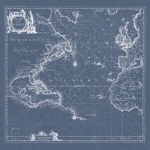 Mar del Nort Blueprint Wallpaper Mural