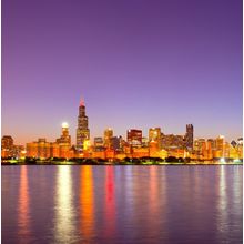 Violet Night In Chicago Wall Mural