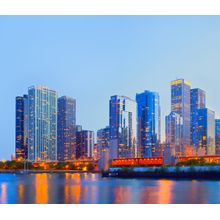 Chicago Lights Reflection Wall Mural