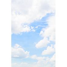Blue Sky With Fluffy Clouds Mural Wallpaper