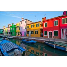 Italy Venice Burano Island With Traditional Colorful Houses Wall Mural