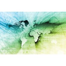 Futuristic World Map Wall Mural