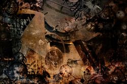 Vintage-Steampunk-Time-Machine-Mural-Wallpaper