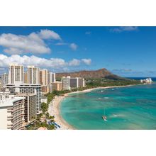 Scenic View Of Honolulu City And Waikiki Beach, Hawaii  Wallpaper Mural